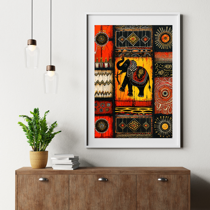 Poster Elephant Themed Wall Art for Living Room | Office | Dining Room