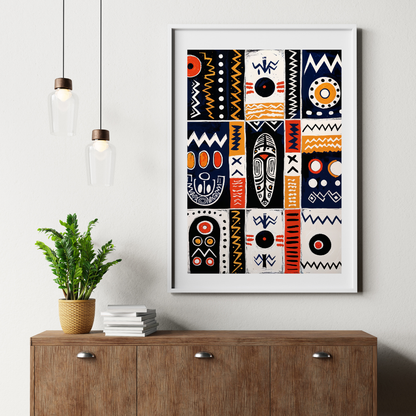 Poster | Abstract African Art with Symmetrical Geometric Designs