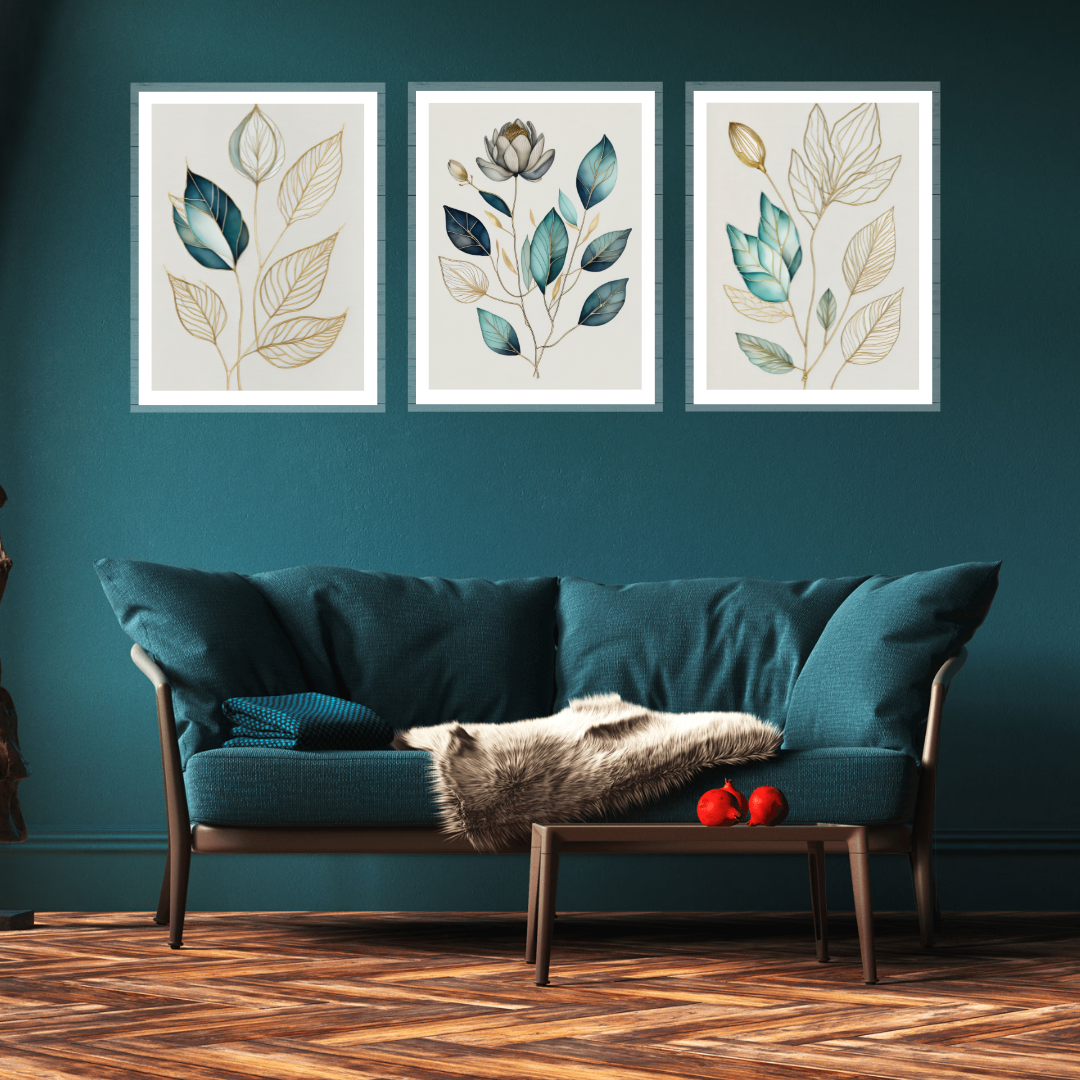 Art Print - Botanical Serenity- Set of 3 Wall Art