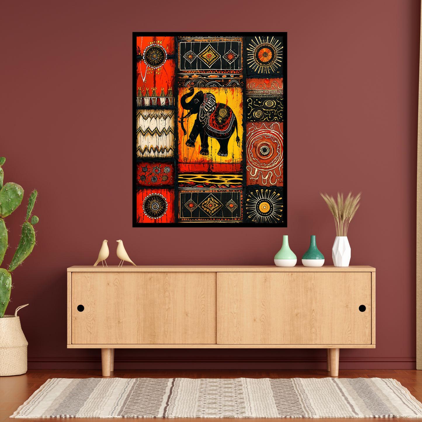 Poster Elephant Themed Wall Art for Living Room | Office | Dining Room