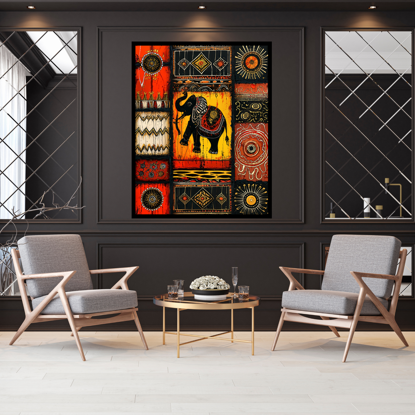 Poster Elephant Themed Wall Art for Living Room | Office | Dining Room