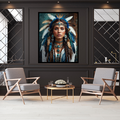 Poster | Aztec-Inspired Art | A blend of celestial beauty and tribal elegance