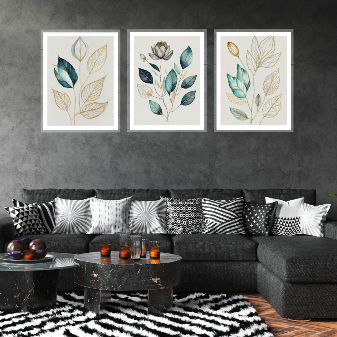 Art Print - Botanical Serenity- Set of 3 Wall Art