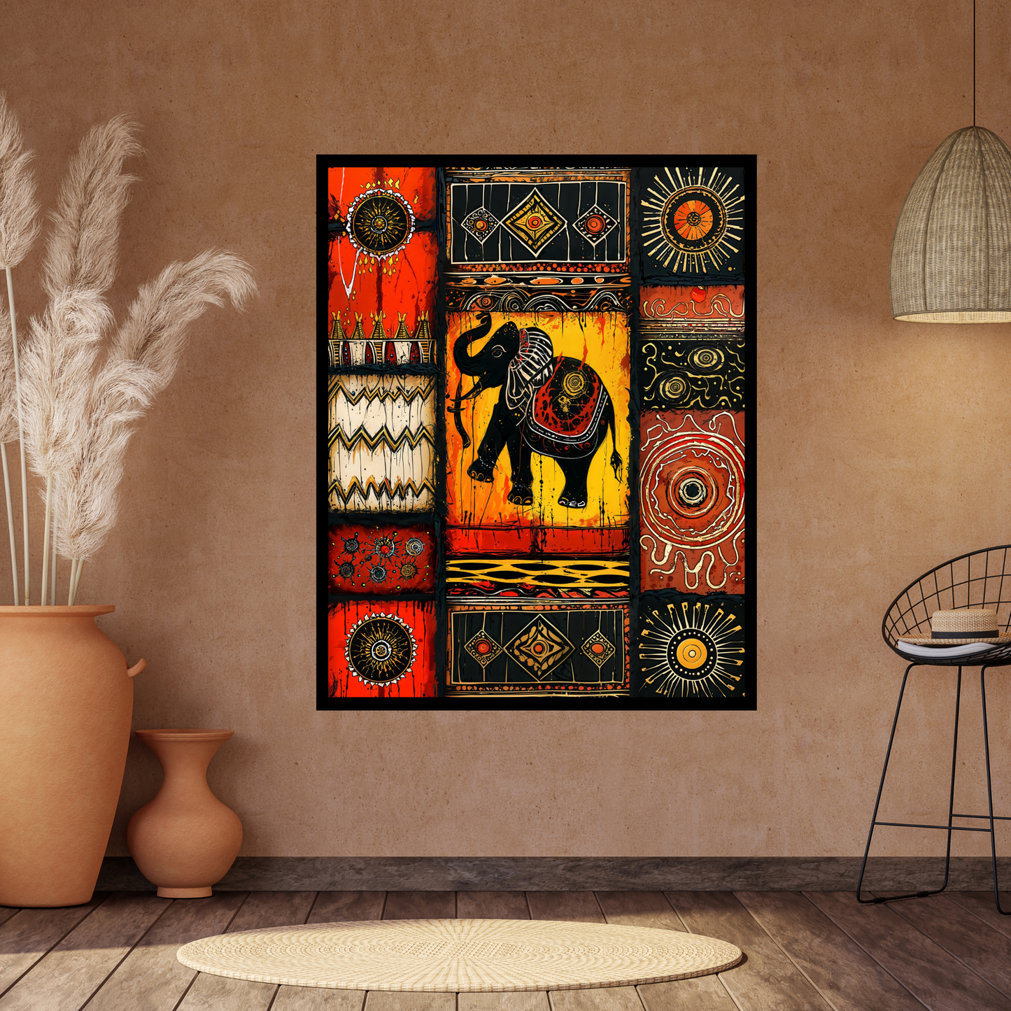 Poster Elephant Themed Wall Art for Living Room | Office | Dining Room
