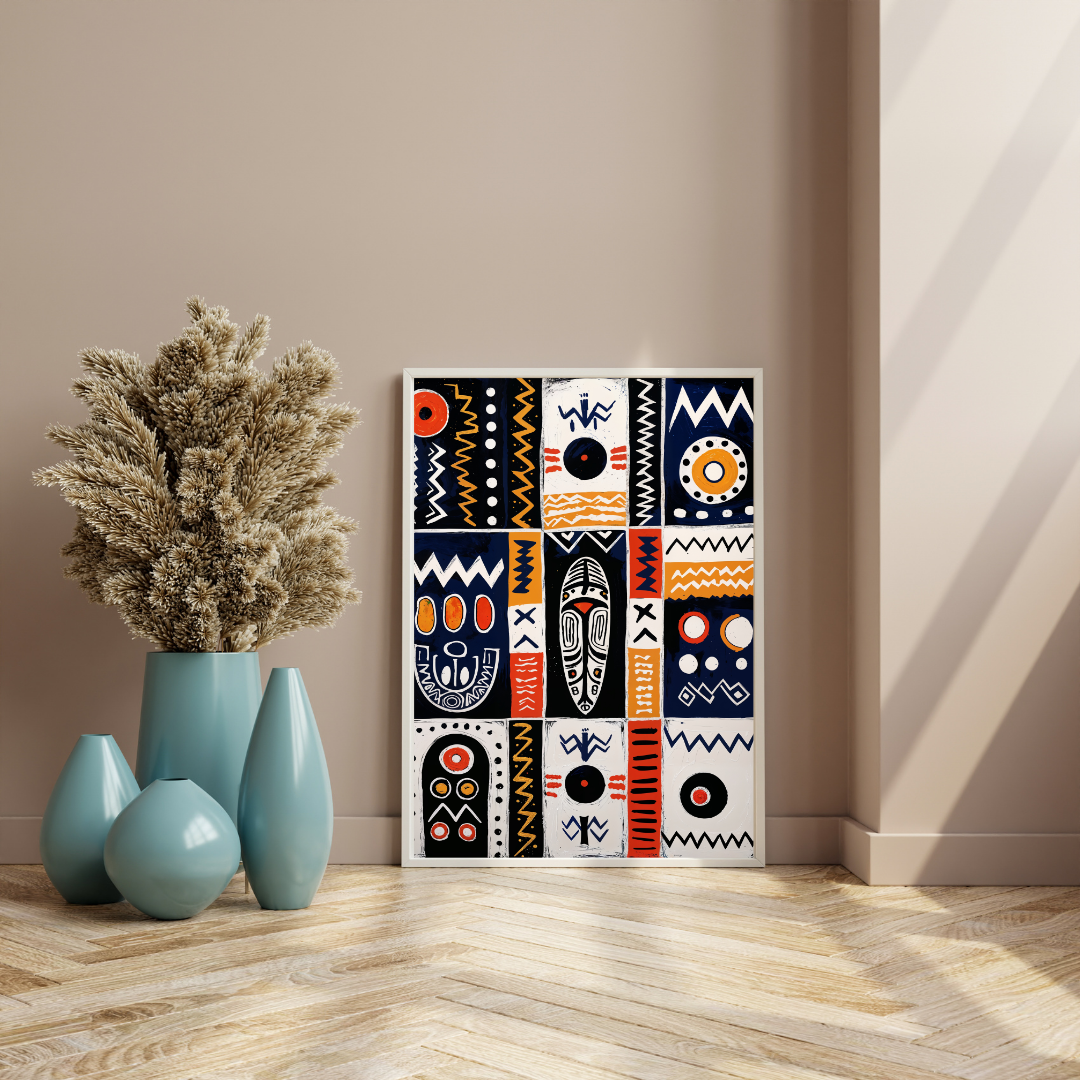 Poster | Abstract African Art with Symmetrical Geometric Designs