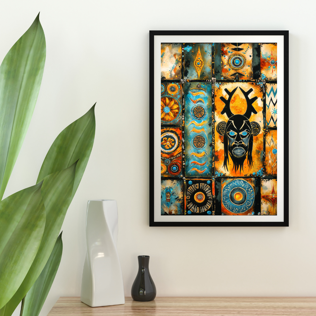 Poster | Mystic tribal modern art piece | Art inspired by tribal legends
