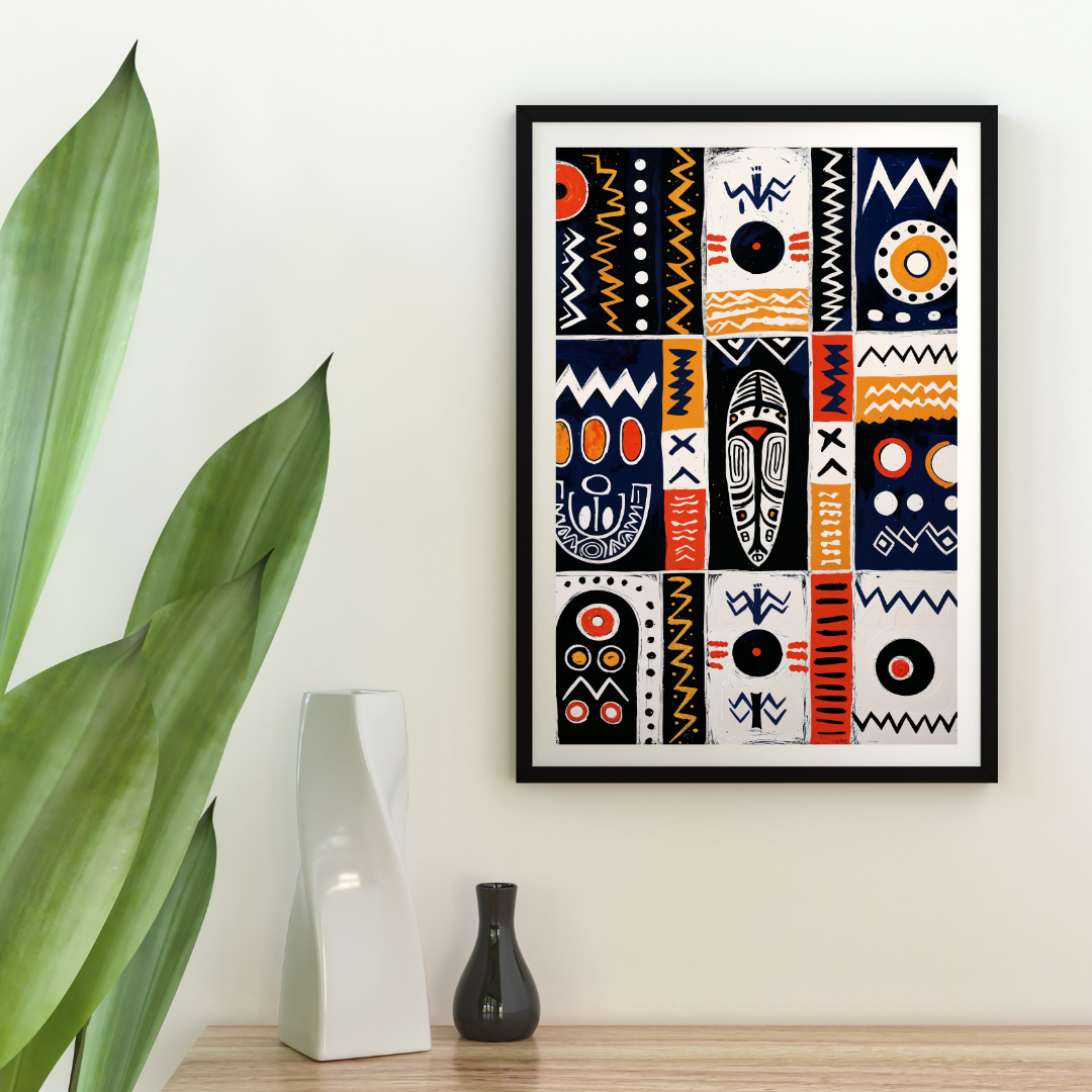 Poster | Abstract African Art with Symmetrical Geometric Designs