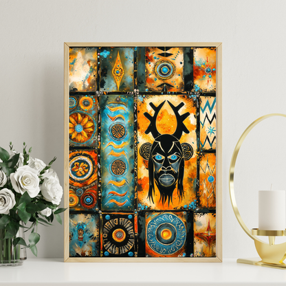 Poster | Mystic tribal modern art piece | Art inspired by tribal legends
