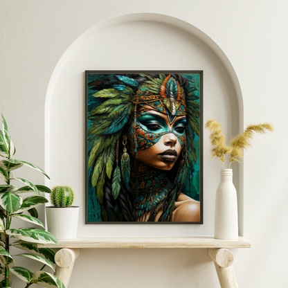 Affiche d'art mural tribal pour salon | Peintures abstraites de portraits pour chambre à coucher | Salle de bain | Décorations Photo | Impression 