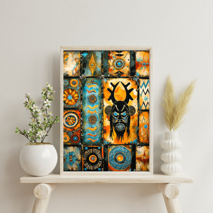 Poster | Mystic tribal modern art piece | Art inspired by tribal legends