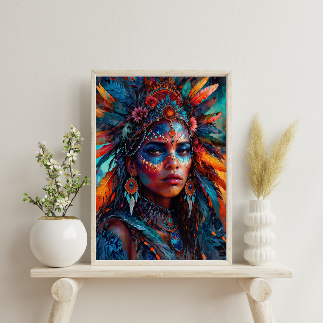Poster | African American Tribal Art | Colorful Art Piece | Magical beauty, decoration & gift idea