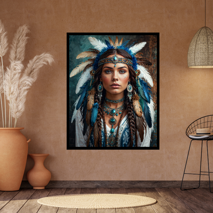 Poster | Aztec-Inspired Art | A blend of celestial beauty and tribal elegance