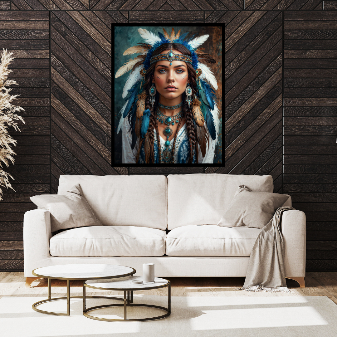 Poster | Aztec-Inspired Art | A blend of celestial beauty and tribal elegance