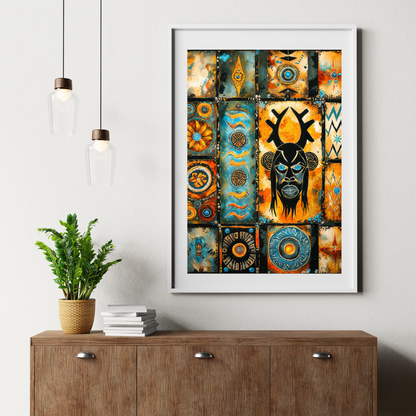 Poster | Mystic tribal modern art piece | Art inspired by tribal legends