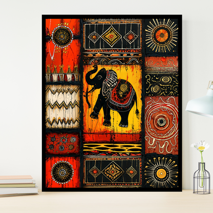 Poster Elephant Themed Wall Art for Living Room | Office | Dining Room