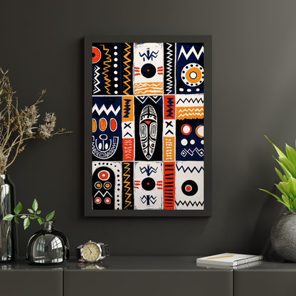 Poster | Abstract African Art with Symmetrical Geometric Designs