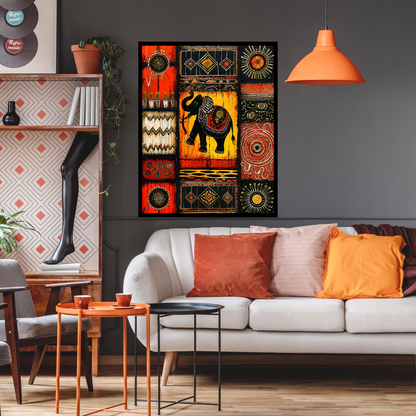 Poster Elephant Themed Wall Art for Living Room | Office | Dining Room