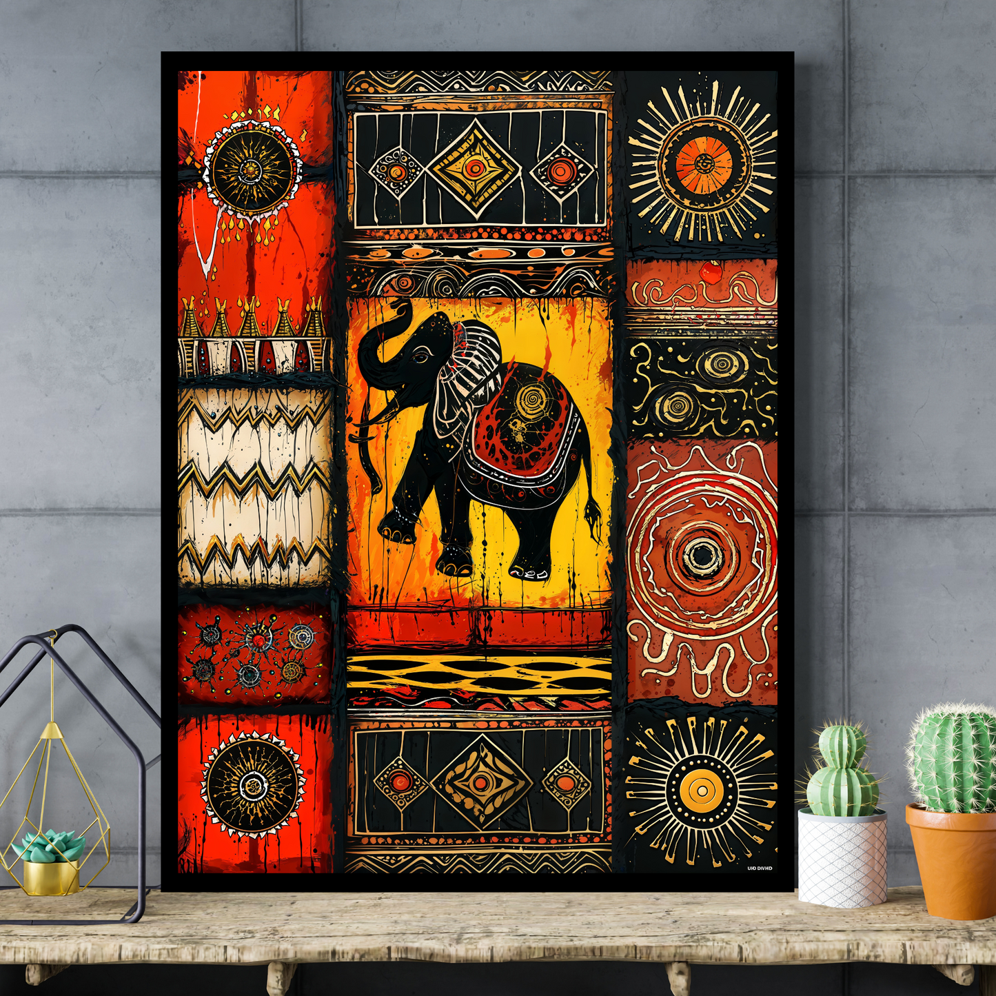 Poster Elephant Themed Wall Art for Living Room | Office | Dining Room