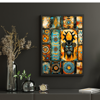 Poster | Mystic tribal modern art piece | Art inspired by tribal legends